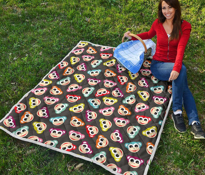 Monkey Head Design Themed Print Premium Quilt-JTAMIGO.COM