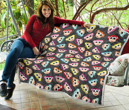Monkey Head Design Themed Print Premium Quilt-JTAMIGO.COM