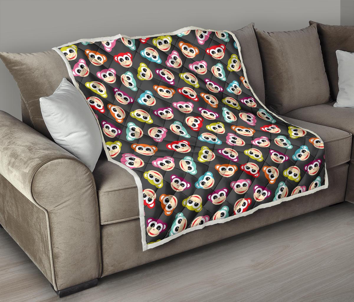 Monkey Head Design Themed Print Premium Quilt-JTAMIGO.COM