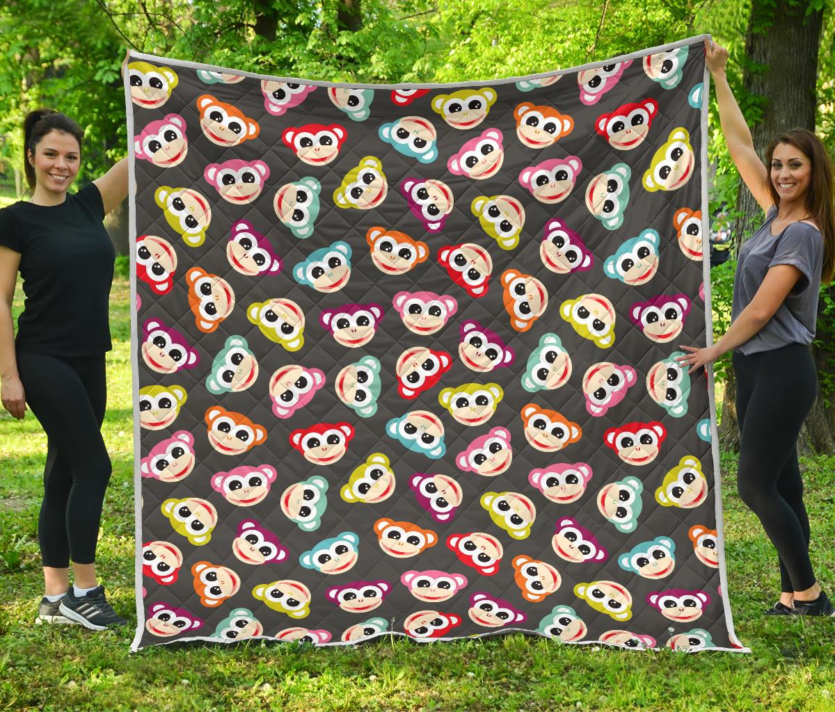 Monkey Head Design Themed Print Premium Quilt-JTAMIGO.COM