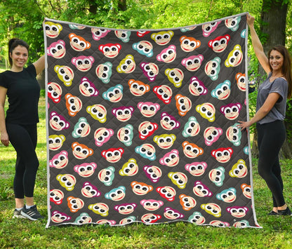 Monkey Head Design Themed Print Premium Quilt-JTAMIGO.COM