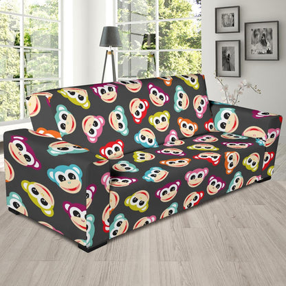Monkey Head Design Themed Print Sofa Slipcover-JTAMIGO.COM