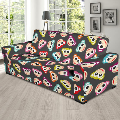 Monkey Head Design Themed Print Sofa Slipcover-JTAMIGO.COM
