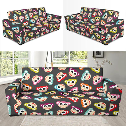 Monkey Head Design Themed Print Sofa Slipcover-JTAMIGO.COM