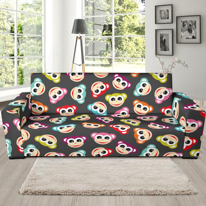 Monkey Head Design Themed Print Sofa Slipcover-JTAMIGO.COM