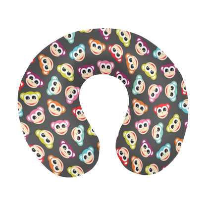 Monkey Head Design Themed Print U-Shaped Travel Neck Pillow-JTAMIGO.COM