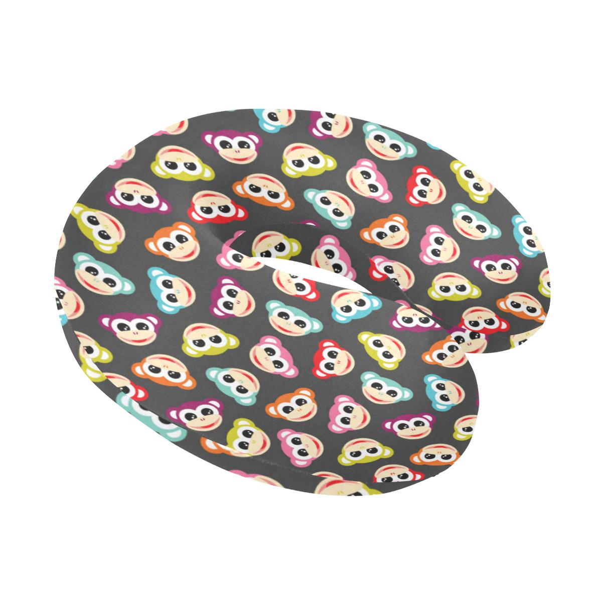Monkey Head Design Themed Print U-Shaped Travel Neck Pillow-JTAMIGO.COM