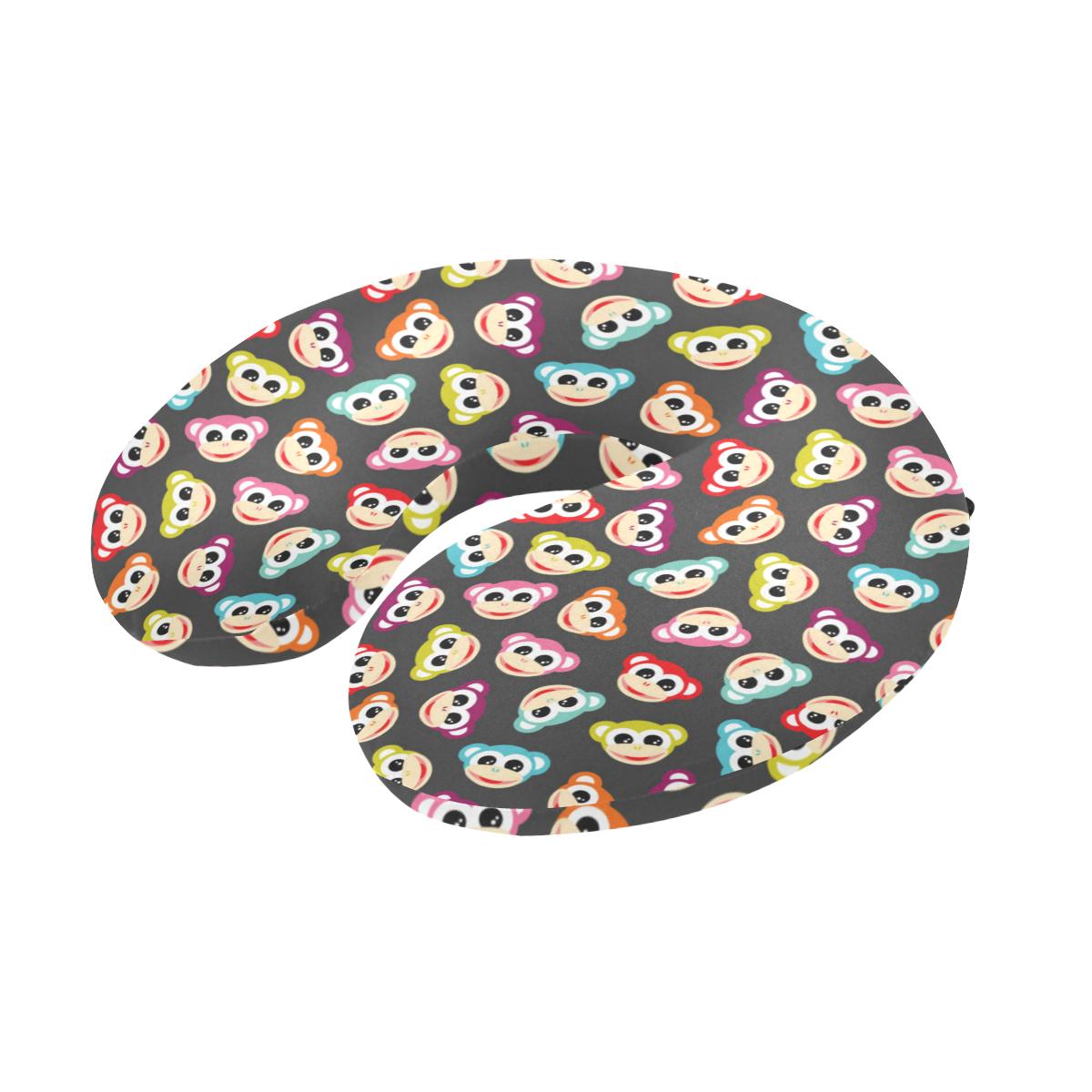 Monkey Head Design Themed Print U-Shaped Travel Neck Pillow-JTAMIGO.COM