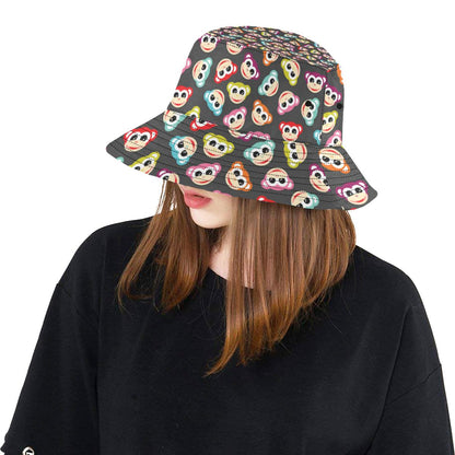 Monkey Head Design Themed Print Unisex Bucket Hat