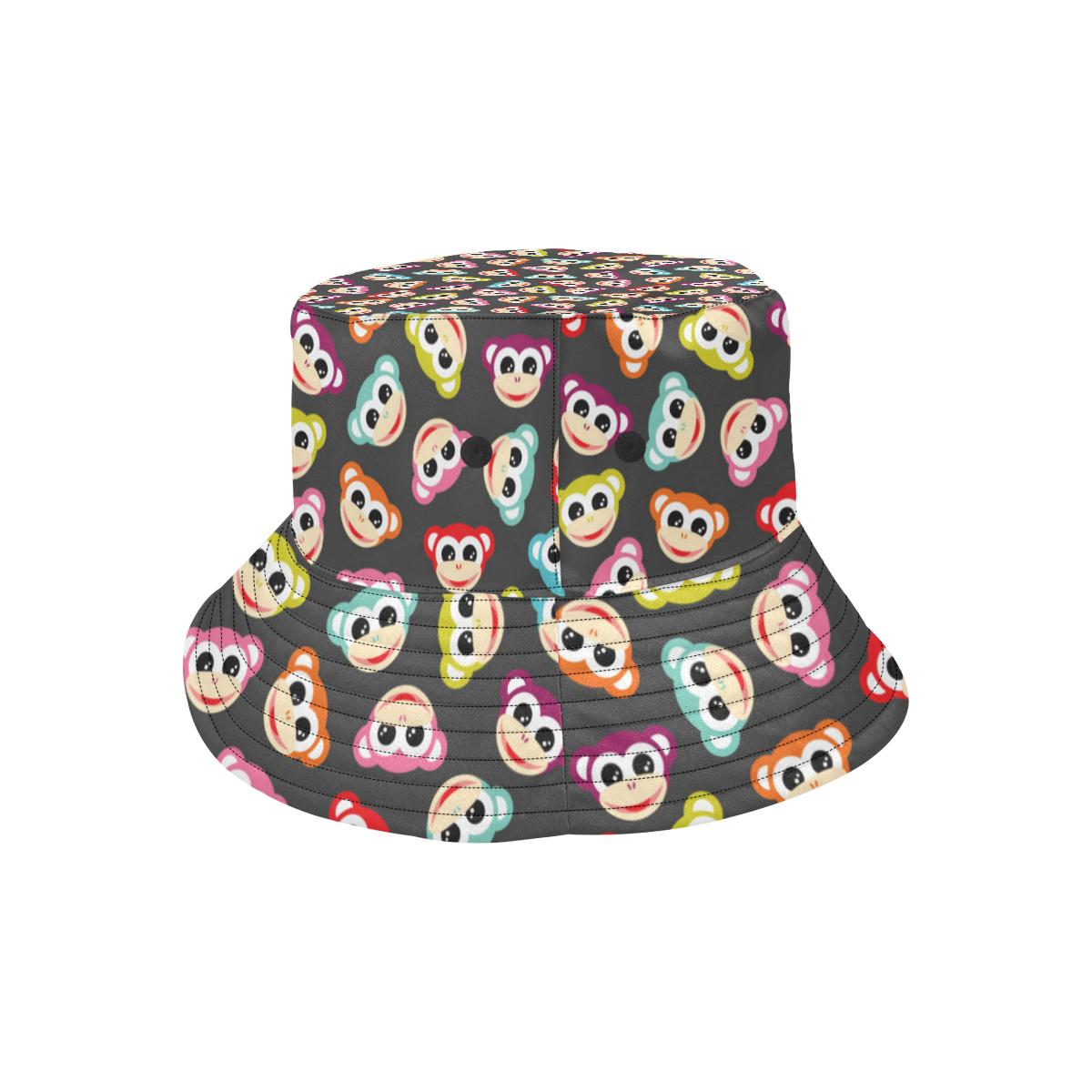Monkey Head Design Themed Print Unisex Bucket Hat