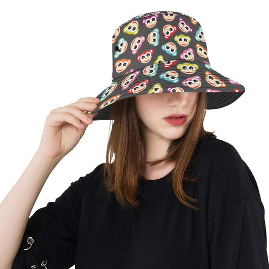 Monkey Head Design Themed Print Unisex Bucket Hat
