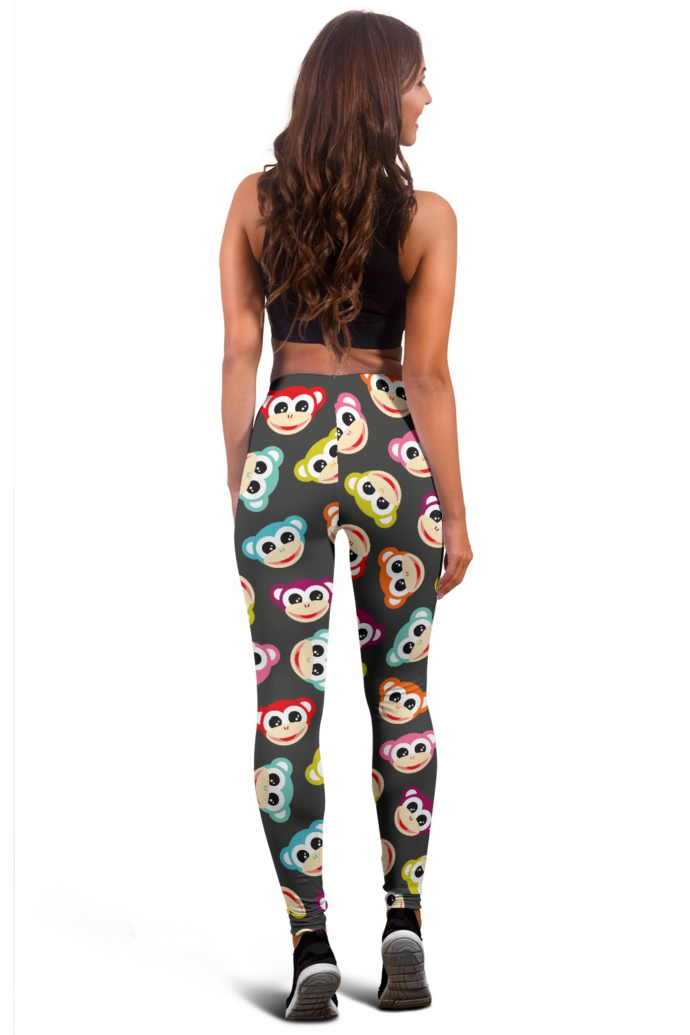 Monkey Head Design Themed Print Women Leggings