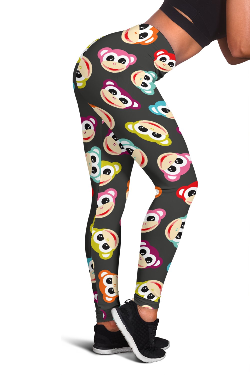 Monkey Head Design Themed Print Women Leggings
