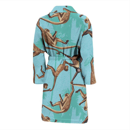 Monkey Pattern Print Design 04 Men Bathrobe-JORJUNE.COM