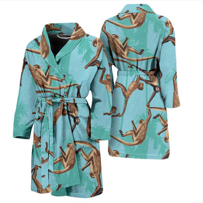 Monkey Pattern Print Design 04 Men Bathrobe-JORJUNE.COM