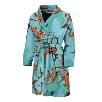 Monkey Pattern Print Design 04 Men Bathrobe-JORJUNE.COM
