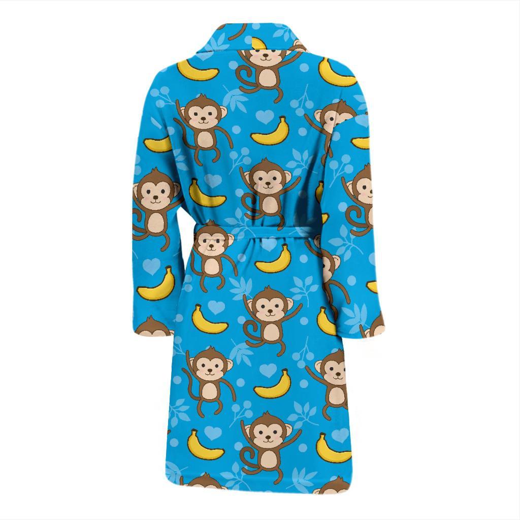 Monkey Pattern Print Design 05 Men Bathrobe-JORJUNE.COM