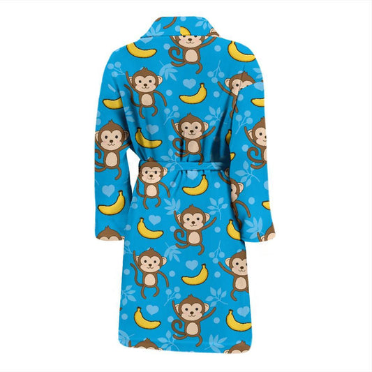 Monkey Pattern Print Design 05 Men Bathrobe-JORJUNE.COM