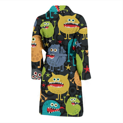 Monster Pattern Print Design 01 Men Bathrobe-JORJUNE.COM