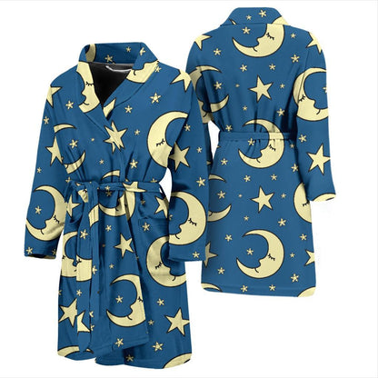 Moon Night Pattern Print Design 03 Men Bathrobe-JORJUNE.COM