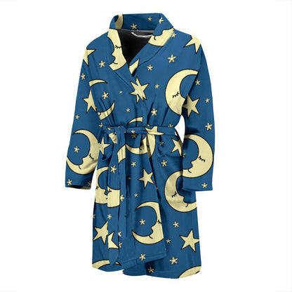 Moon Night Pattern Print Design 03 Men Bathrobe-JORJUNE.COM