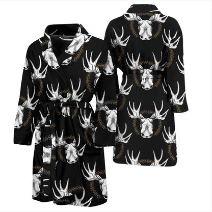 Moose Pattern Print Design 02 Men Bathrobe-JORJUNE.COM