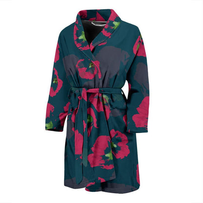 Morning Glory Pattern Print Design 01 Men Bathrobe-JORJUNE.COM