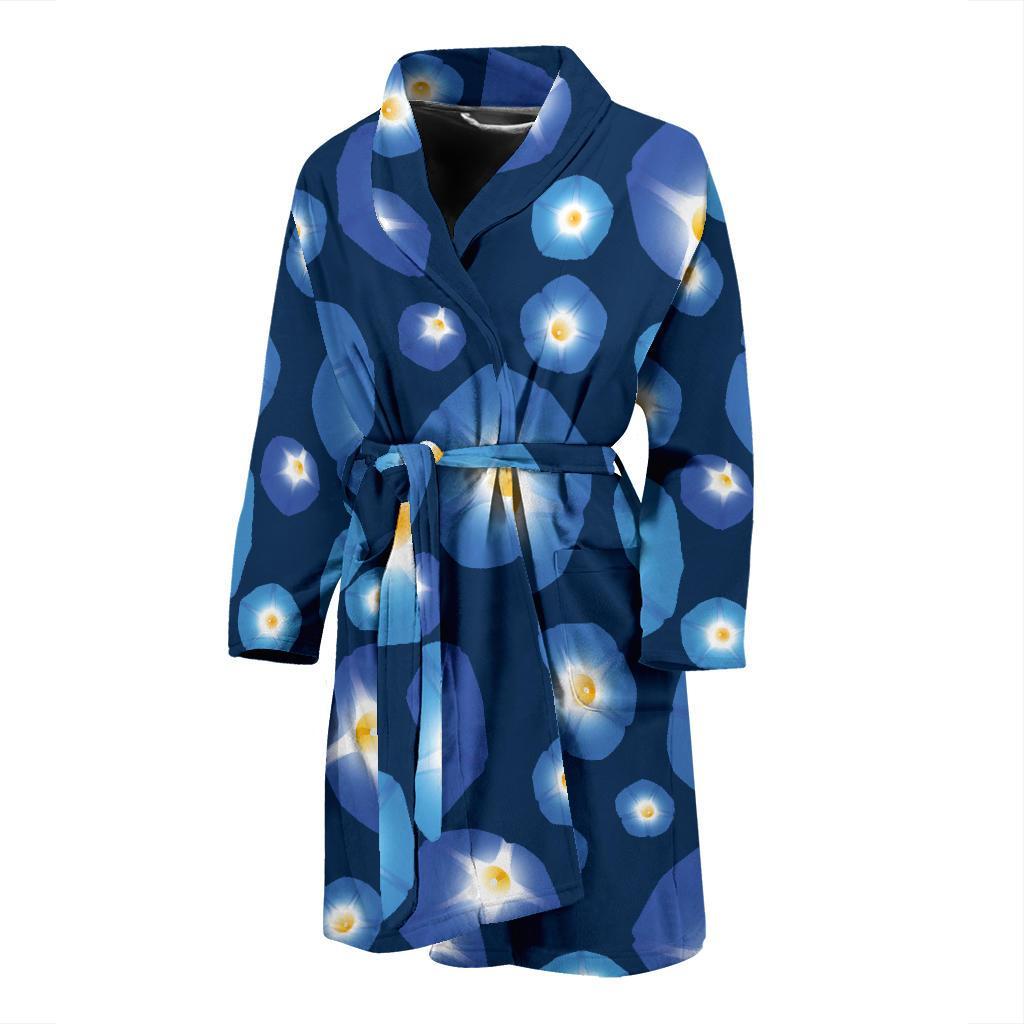 Morning Glory Pattern Print Design 02 Men Bathrobe-JORJUNE.COM