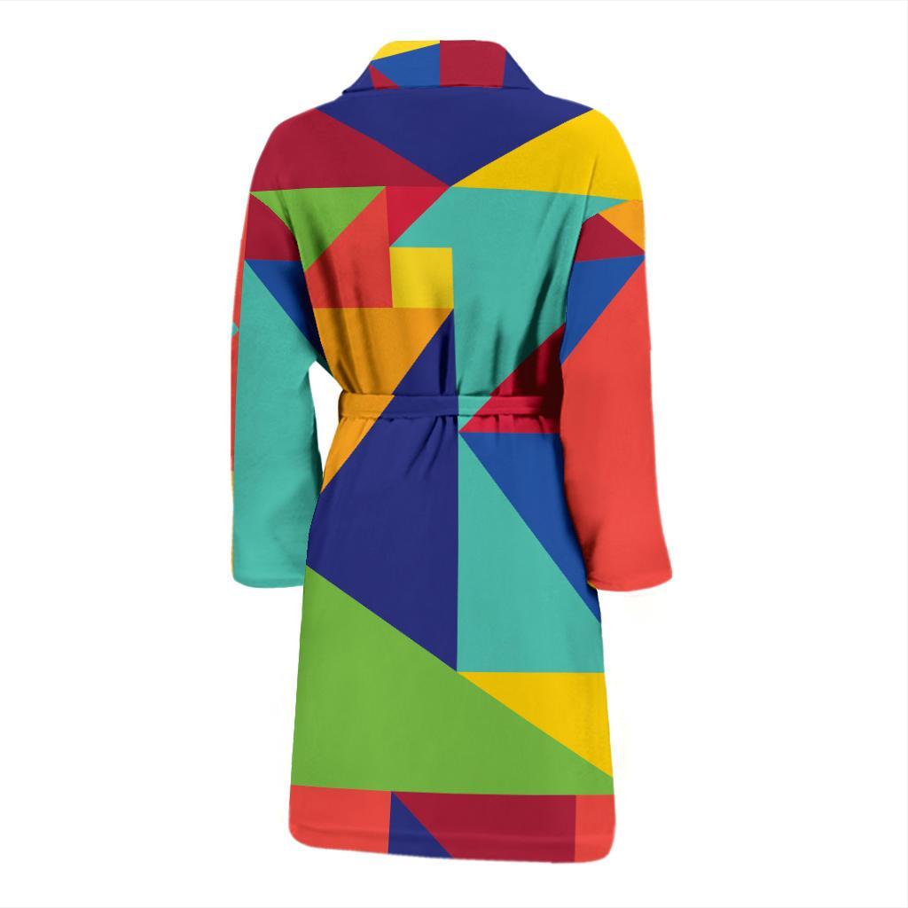 Mosaic Pattern Print Design 01 Men Bathrobe-JORJUNE.COM