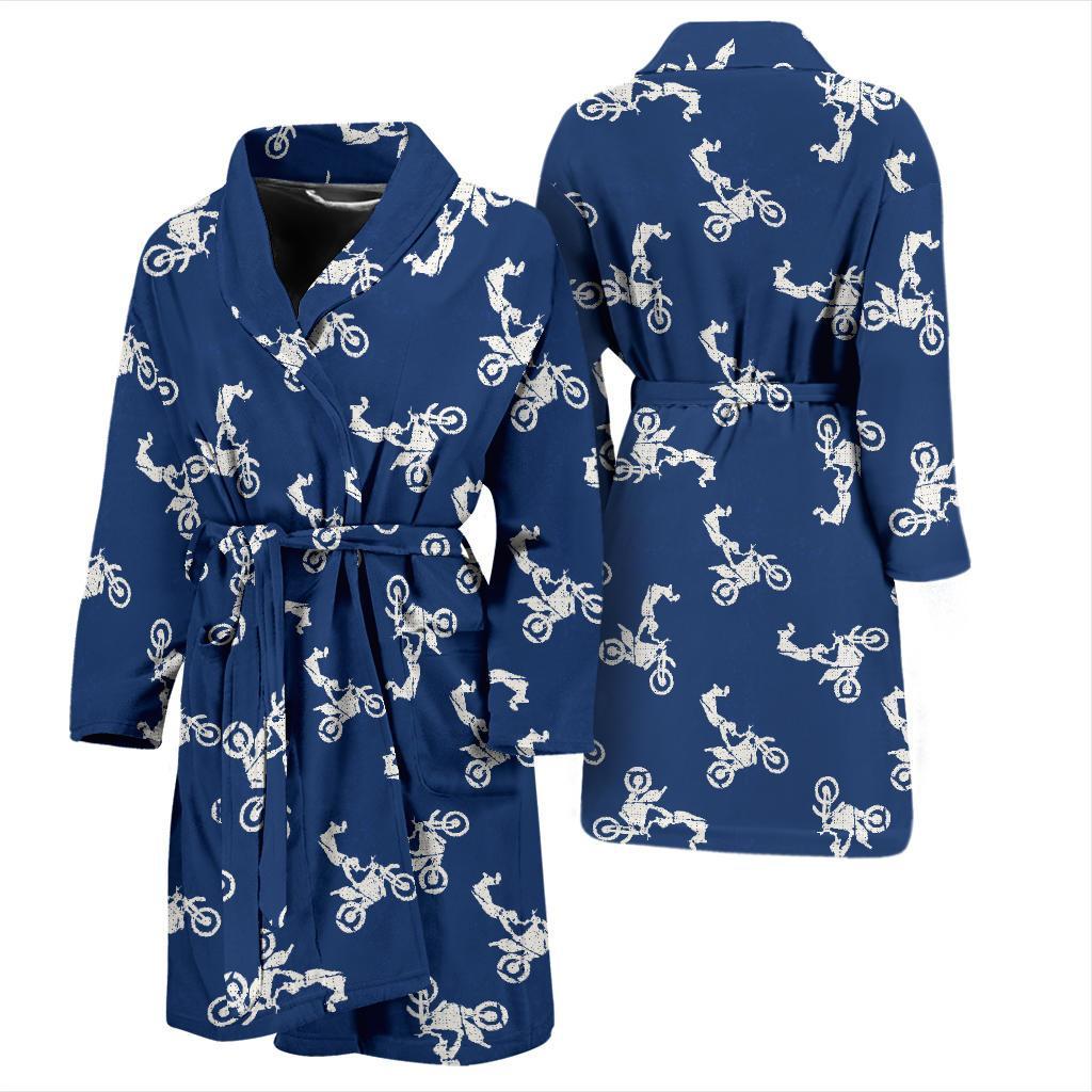 Motocross Pattern Print Design 01 Men Bathrobe-JORJUNE.COM