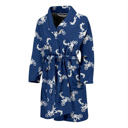 Motocross Pattern Print Design 01 Men Bathrobe-JORJUNE.COM