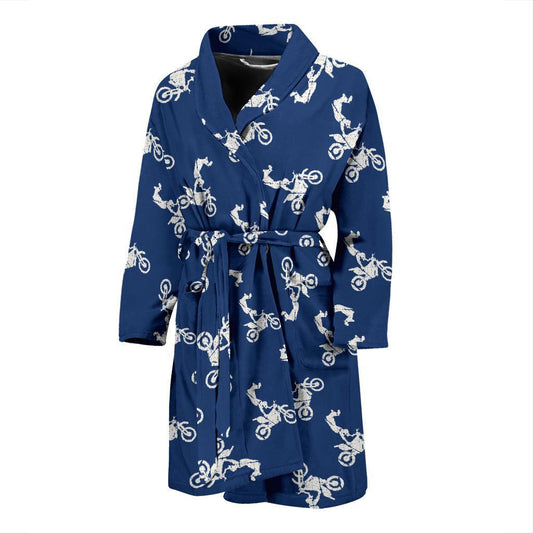 Motocross Pattern Print Design 01 Men Bathrobe-JORJUNE.COM