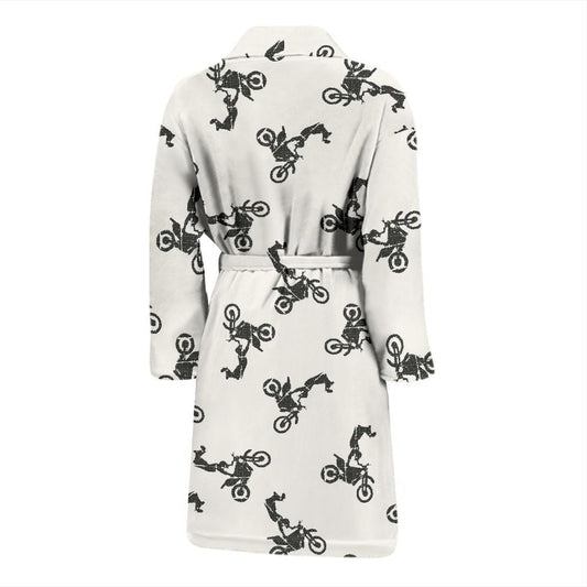 Motocross Pattern Print Design 03 Men Bathrobe-JORJUNE.COM