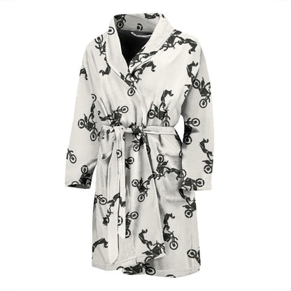 Motocross Pattern Print Design 03 Men Bathrobe-JORJUNE.COM