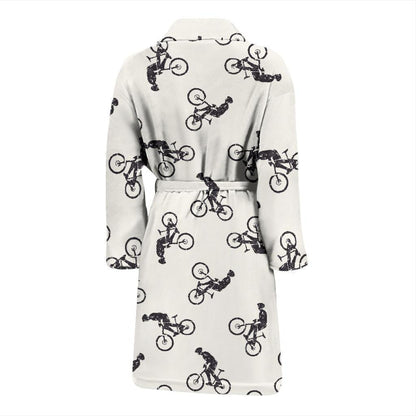 Mountain bike Pattern Print Design 01 Men Bathrobe-JORJUNE.COM