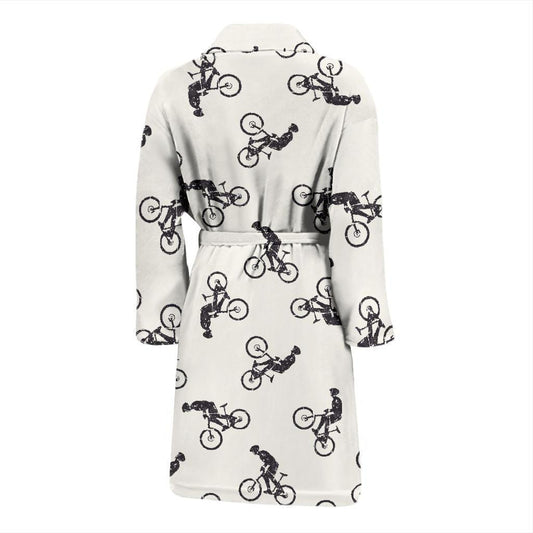 Mountain bike Pattern Print Design 01 Men Bathrobe-JORJUNE.COM