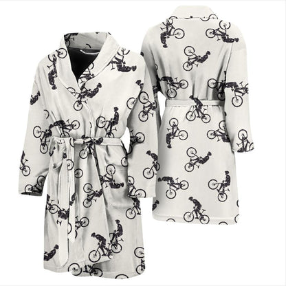 Mountain bike Pattern Print Design 01 Men Bathrobe-JORJUNE.COM