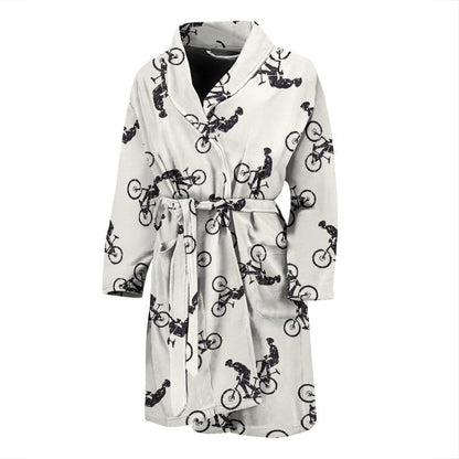 Mountain bike Pattern Print Design 01 Men Bathrobe-JORJUNE.COM
