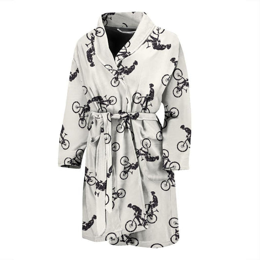 Mountain bike Pattern Print Design 01 Men Bathrobe-JORJUNE.COM