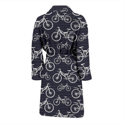 Mountain bike Pattern Print Design 02 Men Bathrobe-JORJUNE.COM