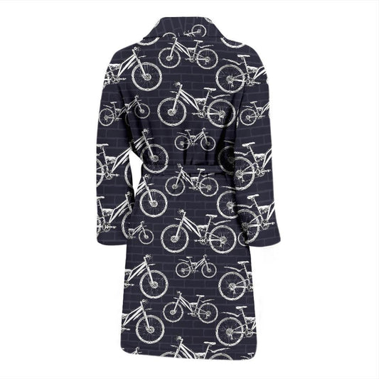 Mountain bike Pattern Print Design 02 Men Bathrobe-JORJUNE.COM