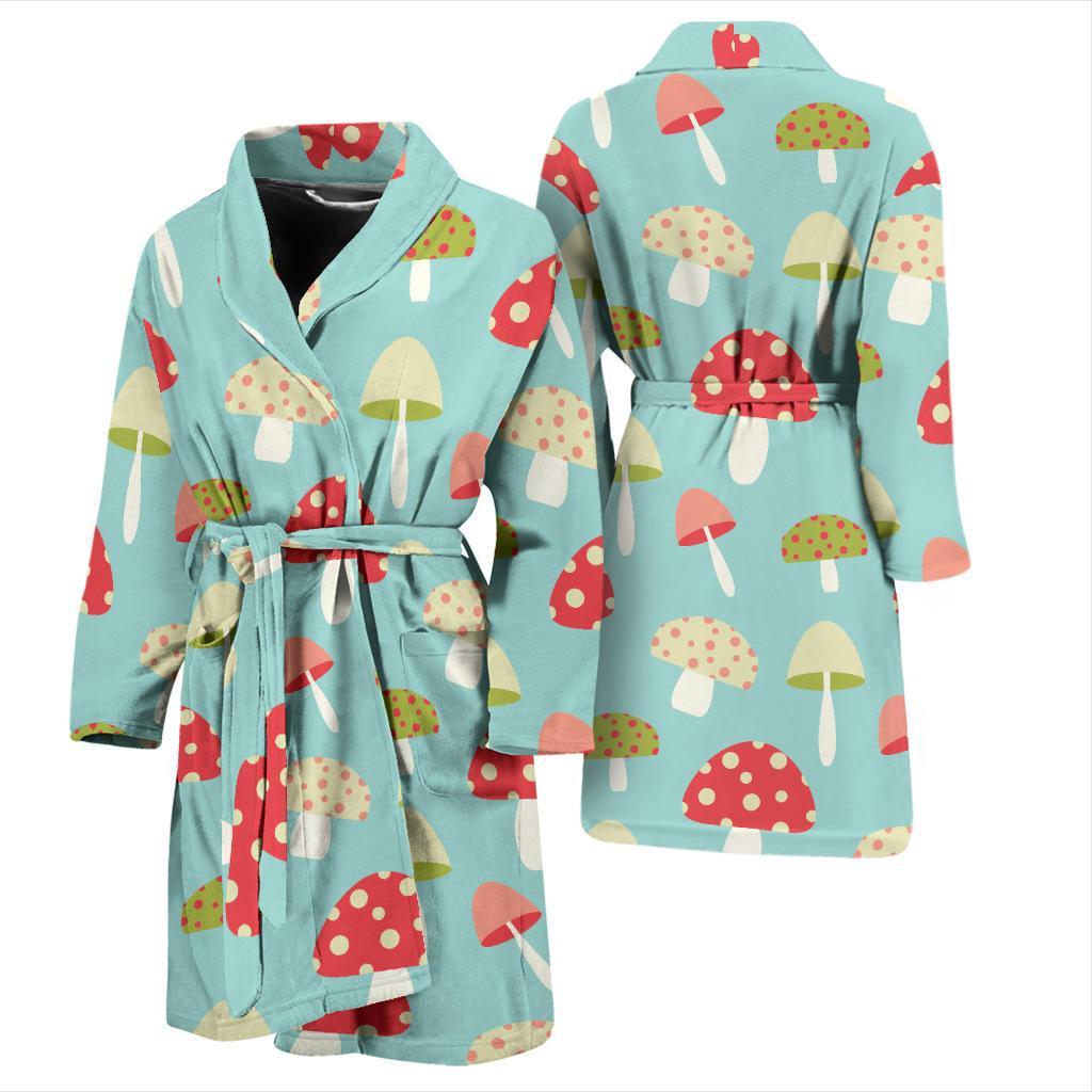 Mushroom Pattern Print Design A01 Men Bathrobe-JORJUNE.COM