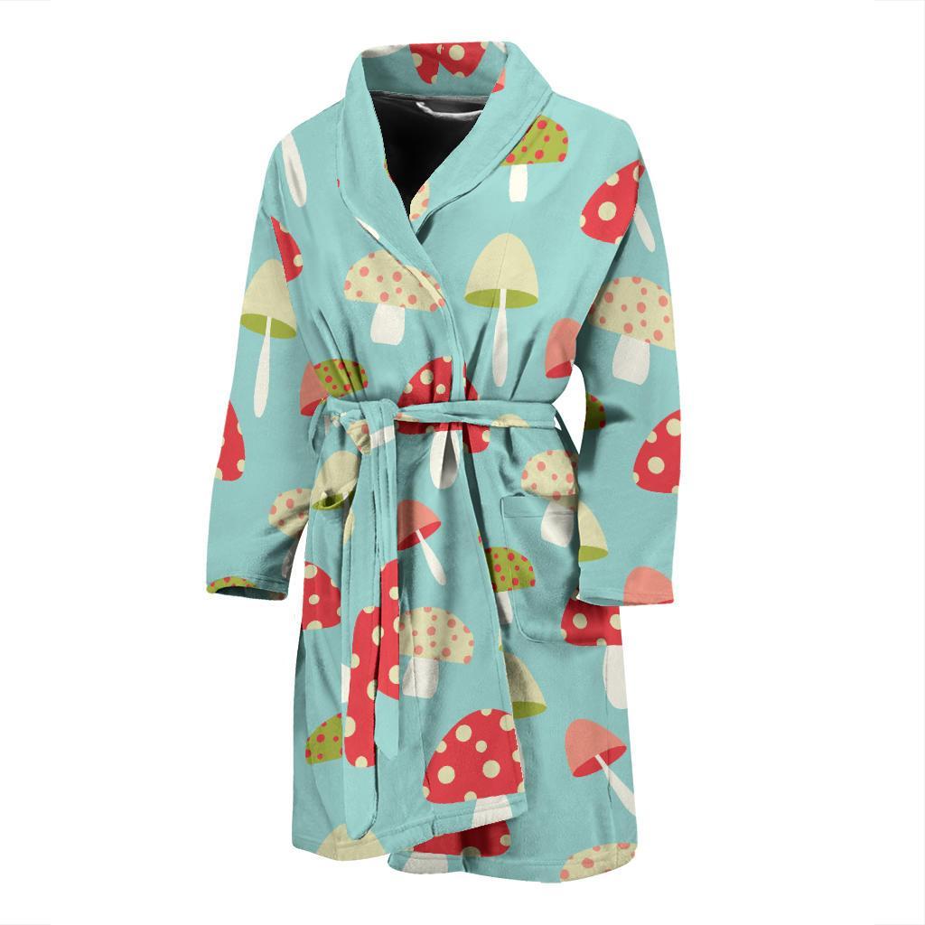 Mushroom Pattern Print Design A01 Men Bathrobe-JORJUNE.COM