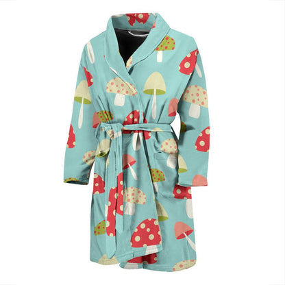 Mushroom Pattern Print Design A01 Men Bathrobe-JORJUNE.COM