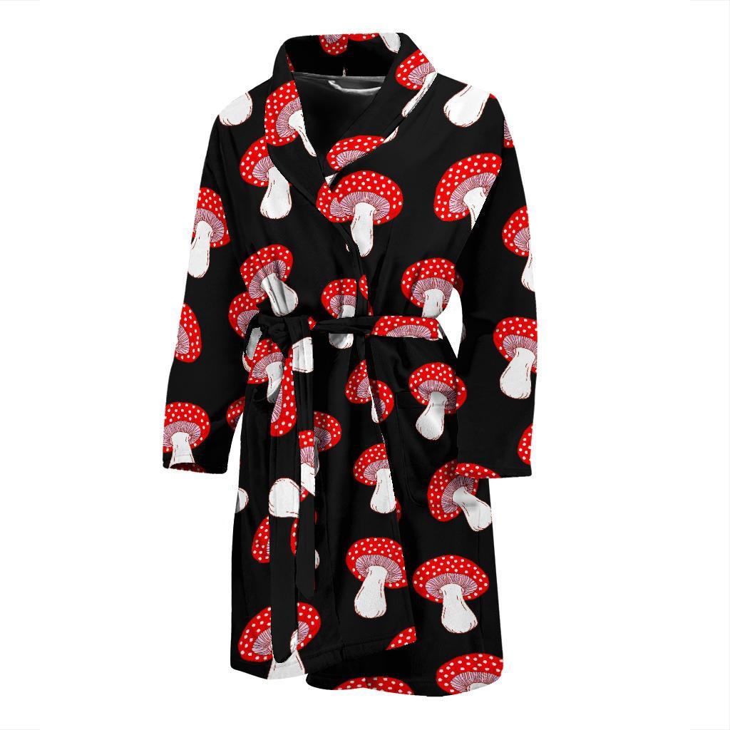 Mushroom Pattern Print Design A02 Men Bathrobe-JORJUNE.COM