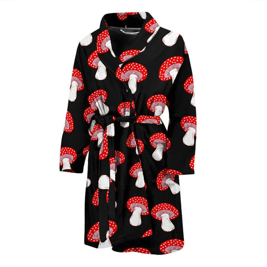Mushroom Pattern Print Design A02 Men Bathrobe-JORJUNE.COM