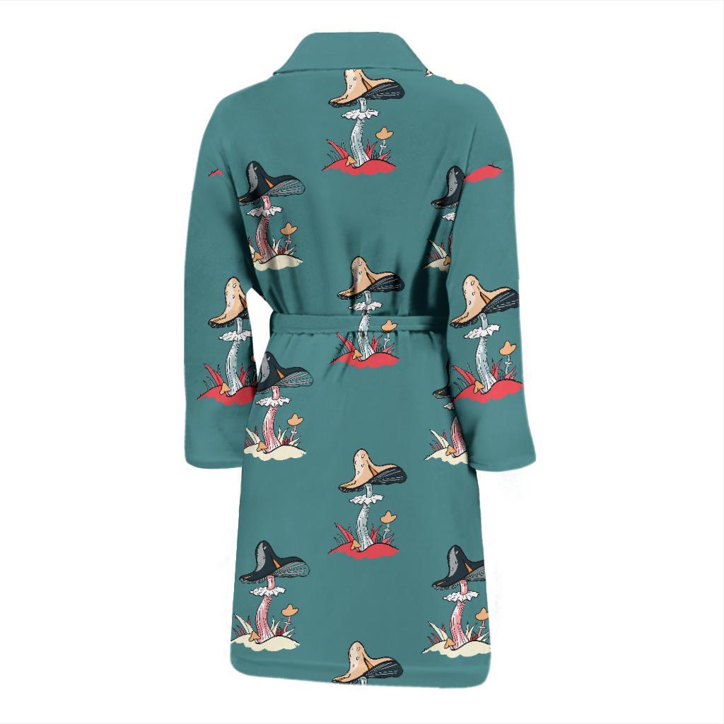 Mushroom Pattern Print Design A04 Men Bathrobe-JORJUNE.COM
