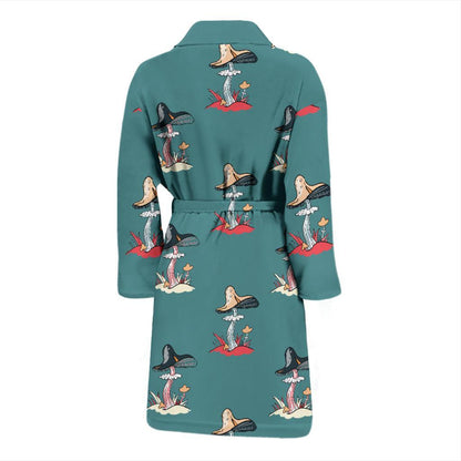 Mushroom Pattern Print Design A04 Men Bathrobe-JORJUNE.COM