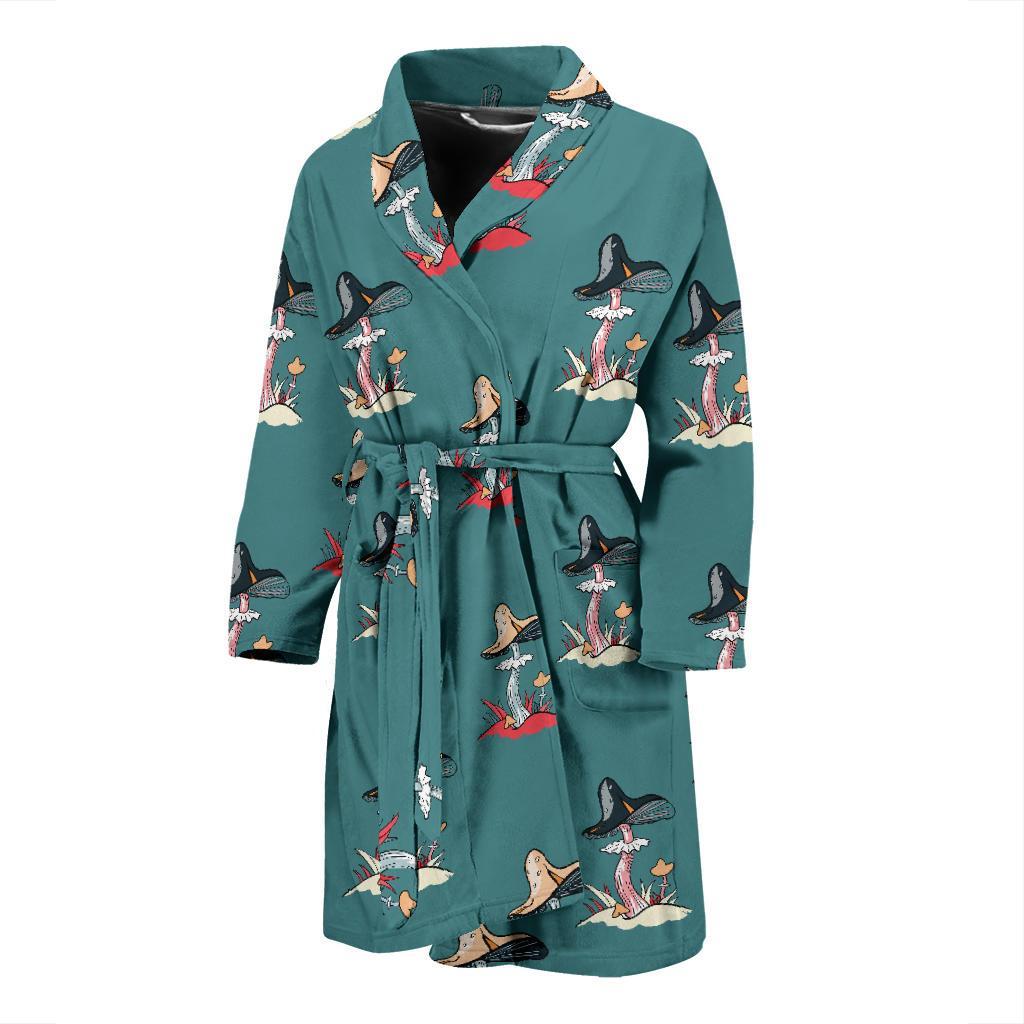 Mushroom Pattern Print Design A04 Men Bathrobe-JORJUNE.COM