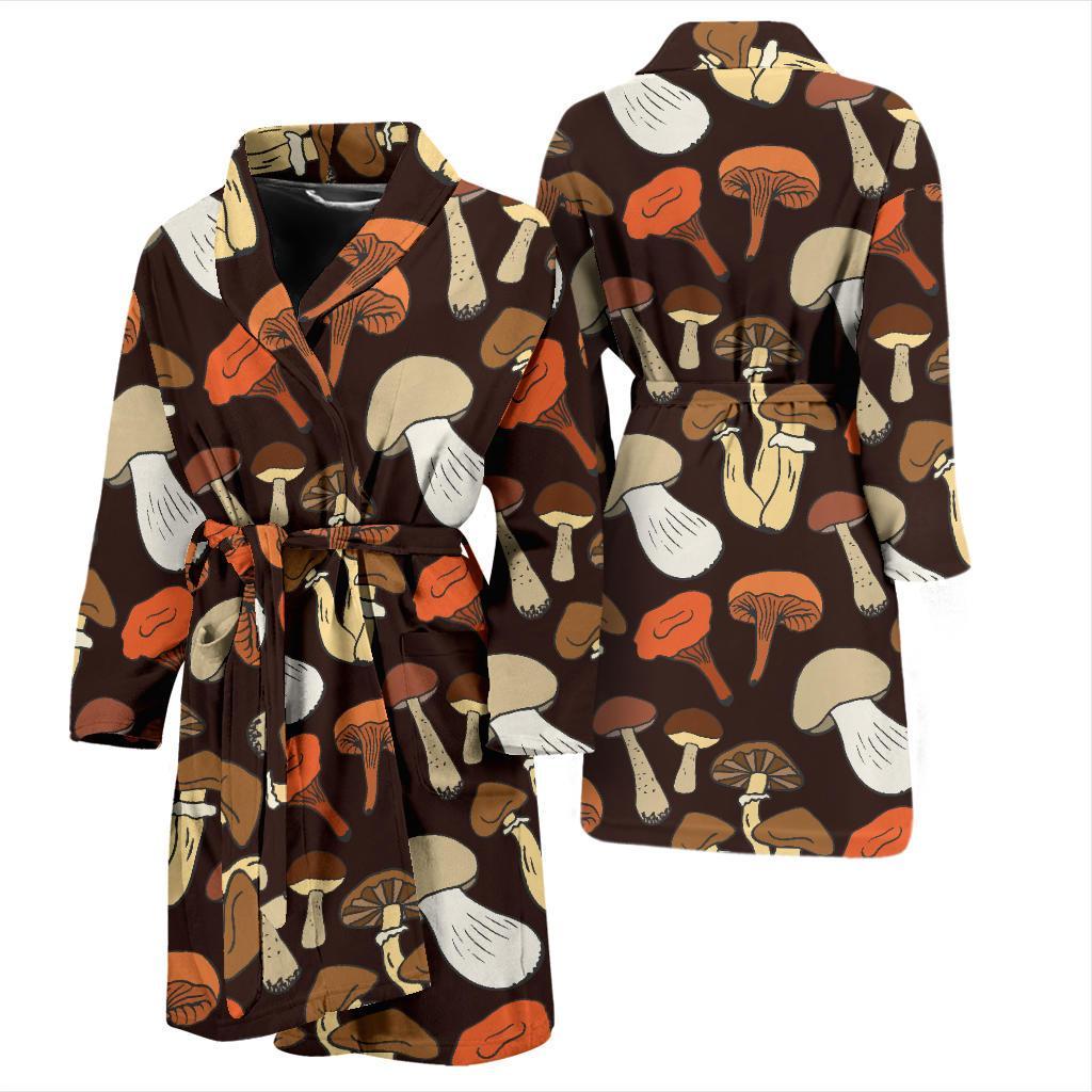 Mushroom Pattern Print Design A05 Men Bathrobe-JORJUNE.COM